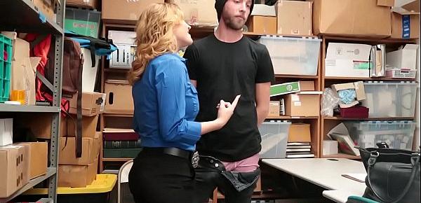  Busty milf officer dominates a guy thief